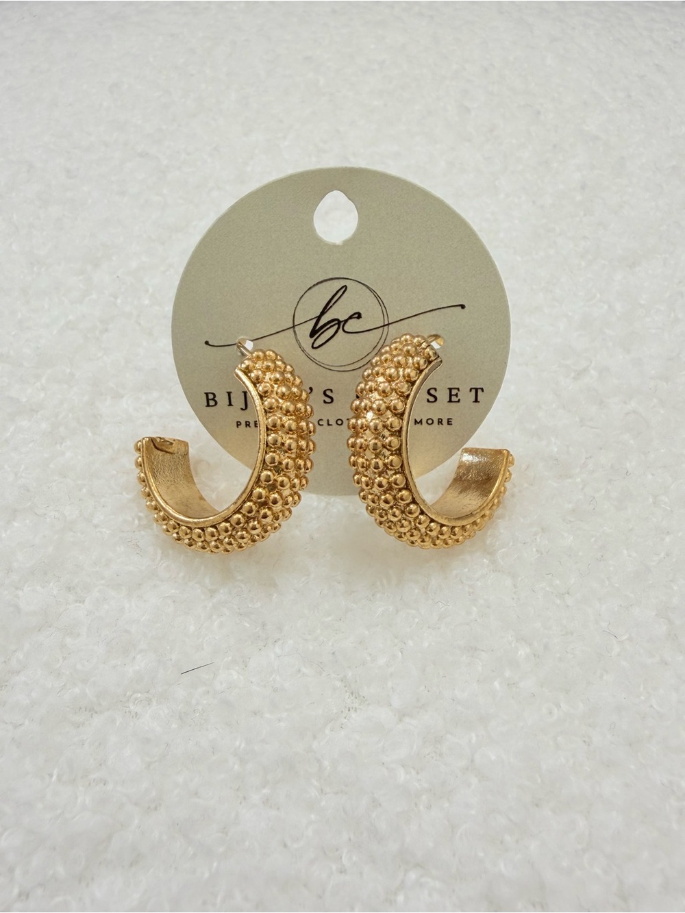 Beaded Gold Hoop Earrings